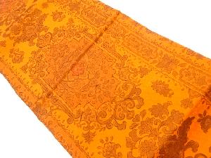 華紋に草花模様織出し名古屋帯